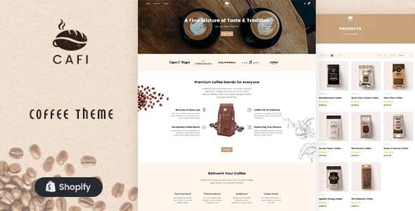 Cafi- coffee shops and cafes shopify theme