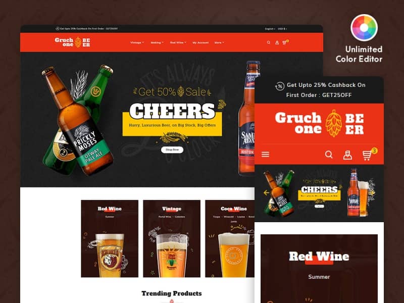 Cheerx- beer & liquor store Shopify theme