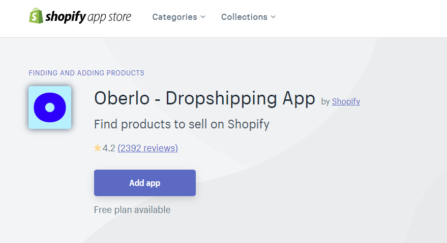 Oberlo Dropshipping App